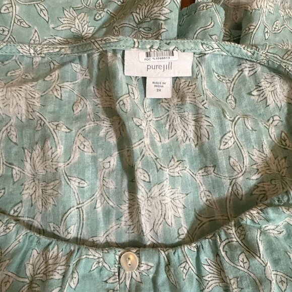J. Jill Mint Green Floral Tunic - Picture 8 of 9